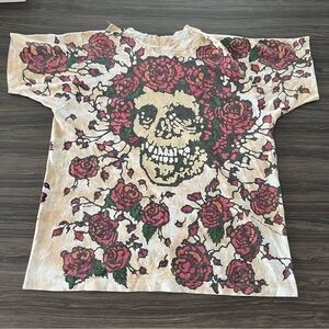 Vintage 1992 Liquid Blue single stitch Grateful Dead Skull and Roses Tee Large